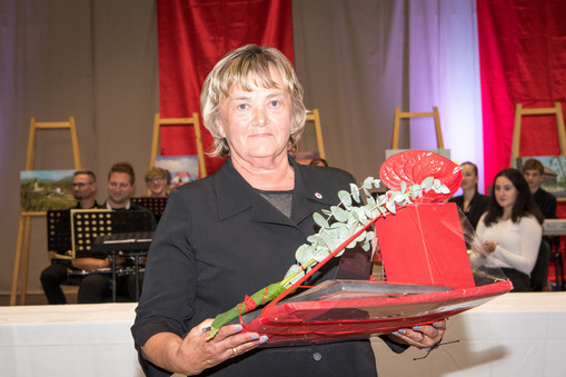 Olga Hočevar ob prejemu naziva Častna občanka Občine Polzela.