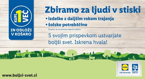 Lidl je družbeno odgovorno podjetje, ki pomaga premagovati stiske ranljivim. 