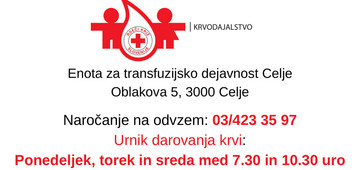 K darovanju krvi bomo krvodajalce prosili tudi v letu 2023.